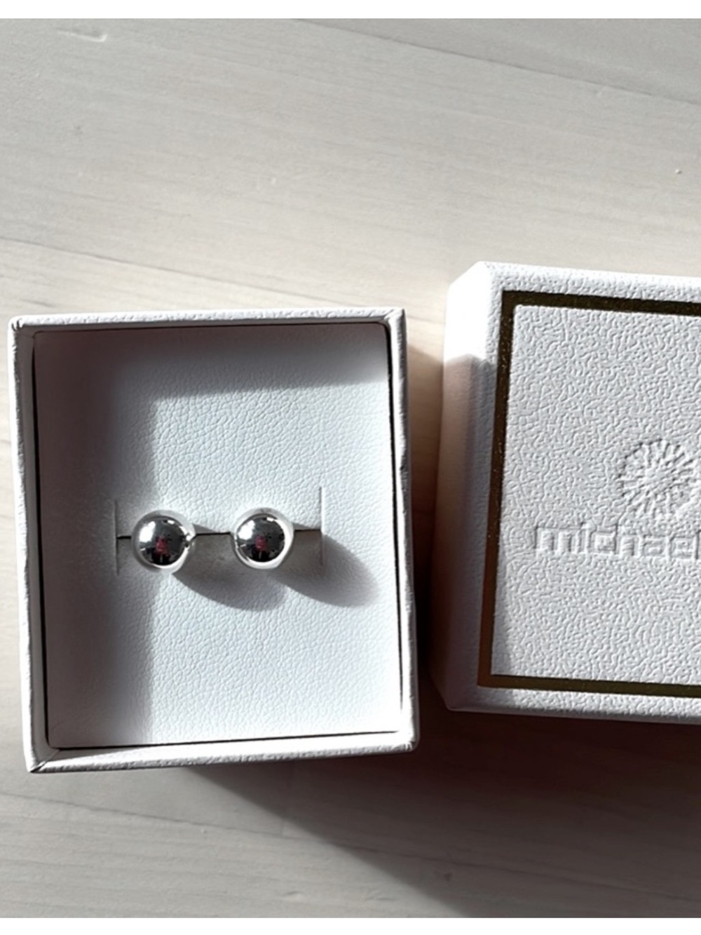 Michael Hill Polished Silver Sphere Stud Earrings